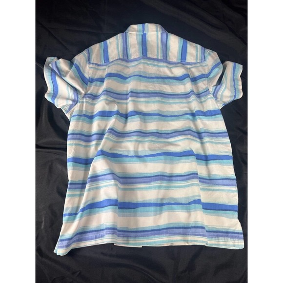 Tommy Bahama Blueish Stripped Island Zone, XXL Short Sleeve - Picture 6 of 7